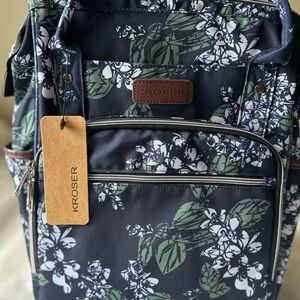 Floral Diaper Bag Backpack with Multiple Compartments & Changing Station